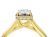 Yellow gold Emerald Cut Solitaire Diamond Engagement Ring with Four-Prong Setting and Tapered Band_11