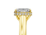 Yellow gold Emerald Cut Solitaire Diamond Engagement Ring with Four-Prong Setting and Tapered Band_12
