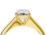 Yellow gold Emerald Cut Solitaire Diamond Ring with Six-Prong Setting and Classic Band_16