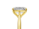 Yellow gold Emerald Cut Solitaire Diamond Ring with Six-Prong Setting and Classic Band_17