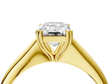 Yellow gold Emerald Cut Solitaire Diamond Ring with Six-Prong Setting and Classic Band_7