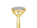 Yellow gold Emerald Cut Solitaire Diamond Ring with Six-Prong Setting and Classic Band_8