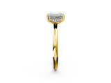Yellow gold Emerald Cut Solitaire Engagement Ring with Four-Prong Setting and Classic Band_43