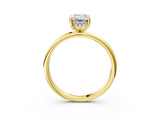 Yellow gold Emerald Cut Solitaire Engagement Ring with Four-Prong Setting and Classic Band_44