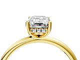 Yellow gold Emerald Cut Solitaire Engagement Ring with Four-Prong Setting and Classic Band_45