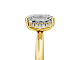 Yellow gold Emerald Cut Solitaire Engagement Ring with Four-Prong Setting and Classic Band_46