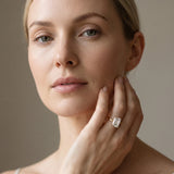 Yellow gold Emerald Cut Solitaire Engagement Ring with Four-Prong Setting and Classic Band_59