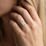 Yellow gold Emerald Cut Solitaire Engagement Ring with Four-Prong Setting and Classic Band_60