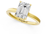 Yellow gold Emerald Cut Solitaire Engagement Ring with Four-Prong Setting on a Classic Band_45