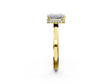 Yellow gold Emerald Cut Solitaire Engagement Ring with Four-Prong Setting on a Classic Band_46