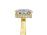 Yellow gold Emerald Cut Solitaire Engagement Ring with Four-Prong Setting on a Classic Band_49