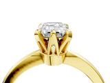 Yellow gold Emerald Cut Solitaire Engagement Ring with Six-Prong Setting and Tapered Band_11