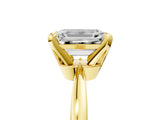 Yellow gold Emerald Cut Solitaire Engagement Ring with Six-Prong Setting and Tapered Band_12