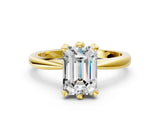 Yellow gold Emerald Cut Solitaire Engagement Ring with Six-Prong Setting and Tapered Band_7