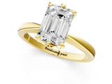 Yellow gold Emerald Cut Solitaire Engagement Ring with Six-Prong Setting and Tapered Band_8