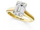 Yellow gold Emerald Cut Solitaire Engagement Ring with Tapered Band and Four-Prong Setting_4