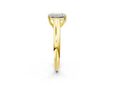 Yellow gold Emerald Cut Solitaire Engagement Ring with Tapered Band and Four-Prong Setting_5