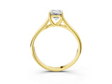 Yellow gold Emerald Cut Solitaire Engagement Ring with Tapered Band and Four-Prong Setting_6
