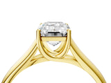 Yellow gold Emerald Cut Solitaire Engagement Ring with Tapered Band and Four-Prong Setting_7