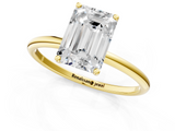 Yellow gold Emerald Cut Solitaire Engagement Ring with Thin Band and Four-Prong Setting_4