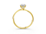 Yellow gold Emerald Cut Solitaire Engagement Ring with Thin Band and Four-Prong Setting_6