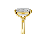 Yellow gold Emerald Cut Solitaire Engagement Ring with Thin Band and Four-Prong Setting_8