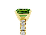 Yellow gold Emerald Cut Solitaire Pave Diamond Engagement Ring with Four-Prong Setting_17