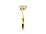 Yellow gold Emerald Cut Solitaire Ring with Cathedral Band and Four-Prong Setting_88