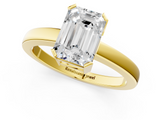 Yellow gold Emerald Cut Solitaire Ring with Four-Prong Setting and Classic Band_55