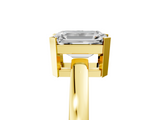 Yellow gold Emerald Cut Solitaire Ring with Four-Prong Setting and Classic Band_59