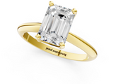 Yellow gold Emerald Cut Solitaire Ring with Four-Prong Setting on a Classic Band_73