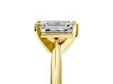 Yellow gold Emerald Cut Solitaire Ring with Four-Prong Setting on a Classic Band_77