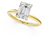 Yellow gold Emerald Cut Solitaire Ring with Thin Band and Four-Prong Setting_37