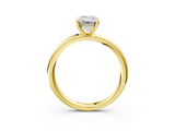 Yellow gold Emerald Cut Solitaire Ring with Thin Band and Four-Prong Setting_39