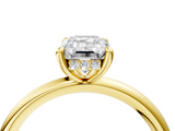 Yellow gold Emerald Cut Solitaire Ring with Thin Band and Four-Prong Setting_40