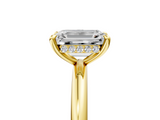 Yellow gold Emerald Cut Solitaire Ring with Thin Band and Four-Prong Setting_41