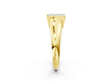 Yellow gold Emerald Cut Solitaire Tension Set Diamond Ring with Split Shank Band_17