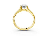 Yellow gold Emerald Cut Solitaire Tension Set Diamond Ring with Split Shank Band_18