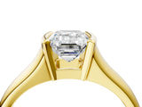 Yellow gold Emerald Cut Solitaire Tension Set Diamond Ring with Split Shank Band_19