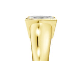 Yellow gold Emerald Cut Solitaire Tension Set Diamond Ring with Split Shank Band_20