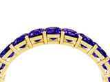 Yellow gold Emerald Cut Tanzanite Eternity Band with Shared Prong Setting_10