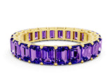 Yellow gold Emerald Cut Tanzanite Eternity Band with Shared Prong Setting_6