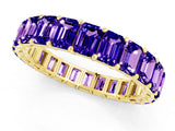 Yellow gold Emerald Cut Tanzanite Eternity Band with Shared Prong Setting_7