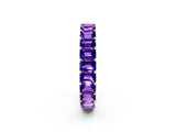 Yellow gold Emerald Cut Tanzanite Eternity Band with Shared Prong Setting_8