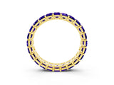 Yellow gold Emerald Cut Tanzanite Eternity Band with Shared Prong Setting_9