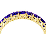 Yellow gold Emerald Cut Tanzanite Prong-Set Eternity Band_10