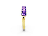 Yellow gold Emerald Cut Tanzanite Prong-Set Eternity Band_8