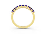 Yellow gold Emerald Cut Tanzanite Prong-Set Eternity Band_9