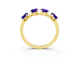Yellow gold Emerald Cut Tanzanite Prong-Set Half Eternity Band_21