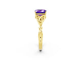 Yellow gold Emerald Cut Tanzanite Solitaire Celtic Knot Ring with Four-Prong Setting_14